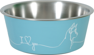 Non-Slip Love Dog Bowl Blue 400 ml